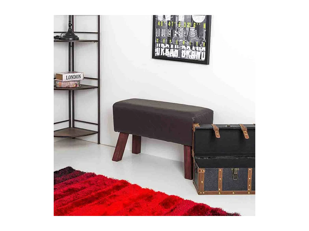 Tabouret rembourré marron 72x30x47h