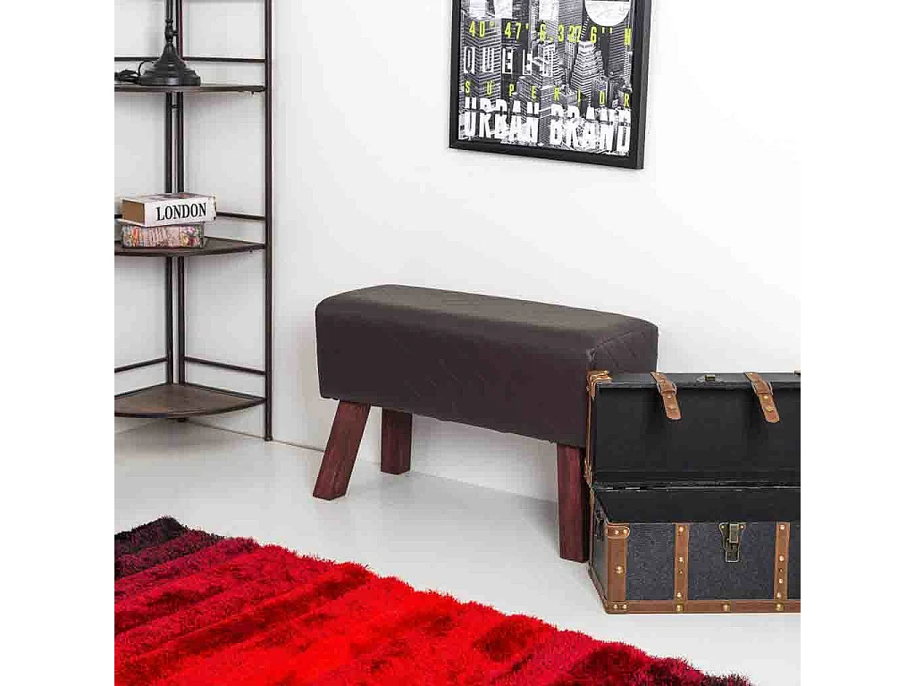 Sgabello imbottito marrone 72x30x47h