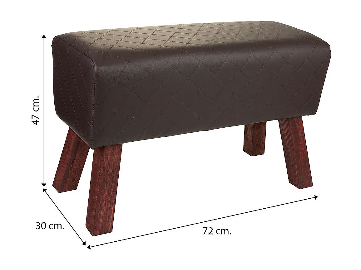 Sgabello imbottito marrone 72x30x47h