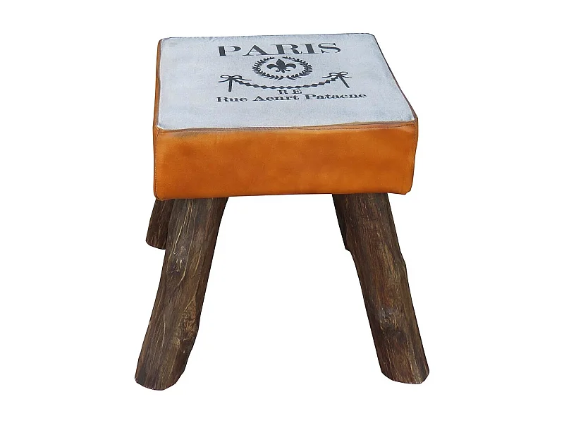 Brauner gepolsterter Hocker 44x44x45h cm