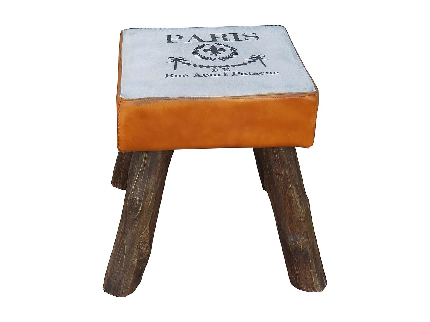 Sgabello imbottito marrone 44x44x45h