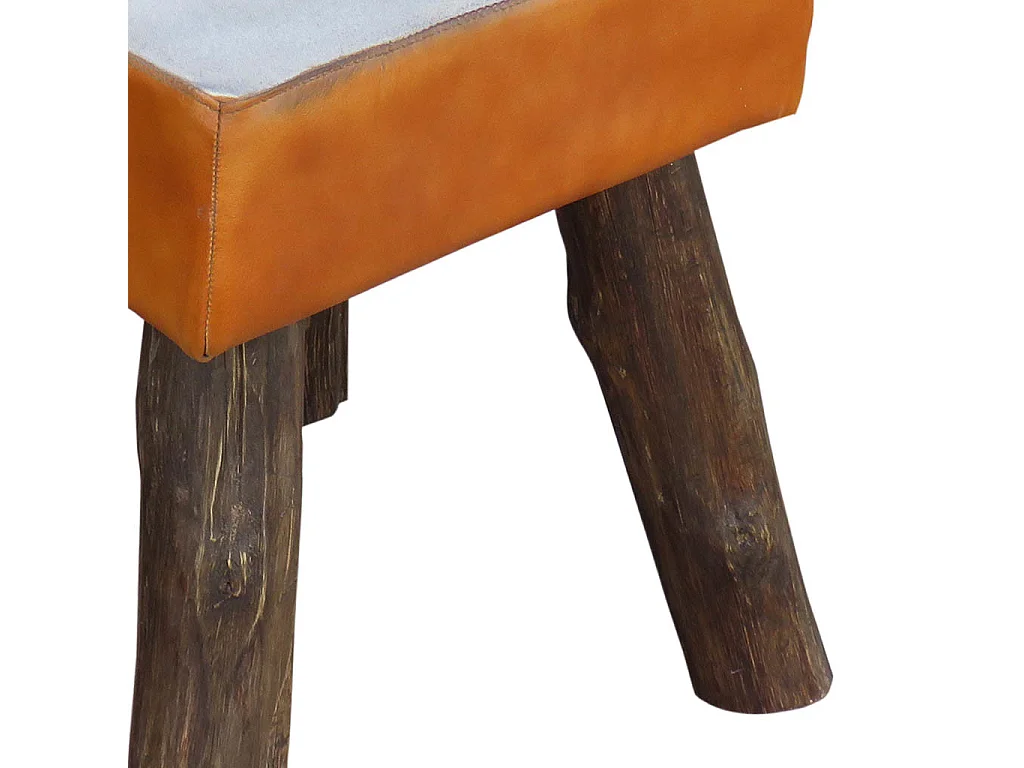 Sgabello imbottito marrone 44x44x45h