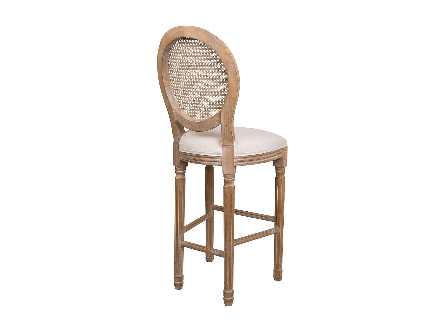 Banqueta estofada de madeira creme 48x42x76/121