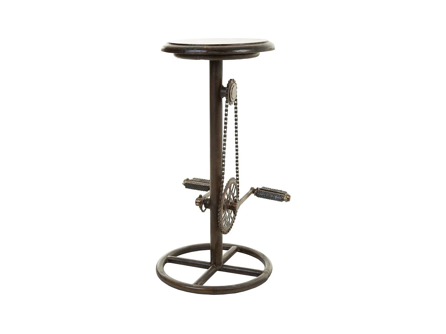 Tabouret en métal et bois noir 40x40x73h