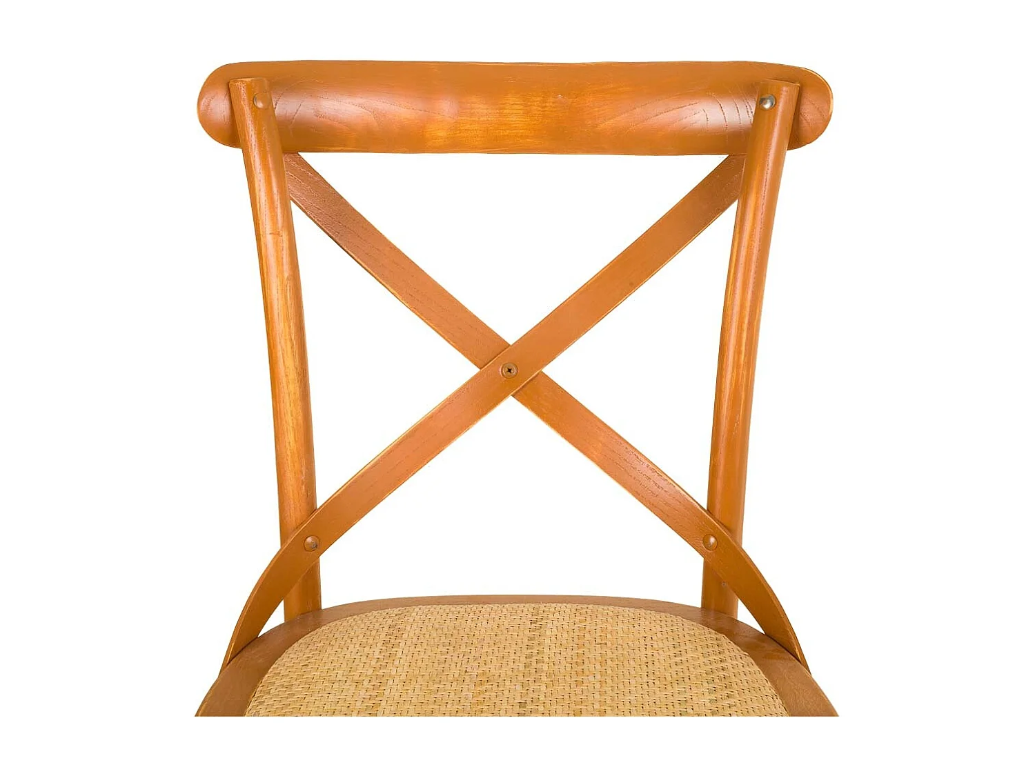 Tabouret de bar en bois et assise en rotin marron 45x53x75/116h