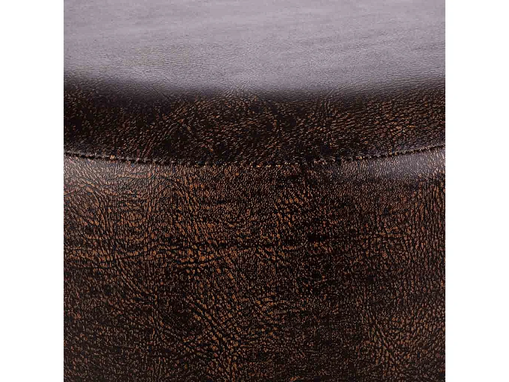 Sgabello in legno e similpelle marrone 40x40x13/29h