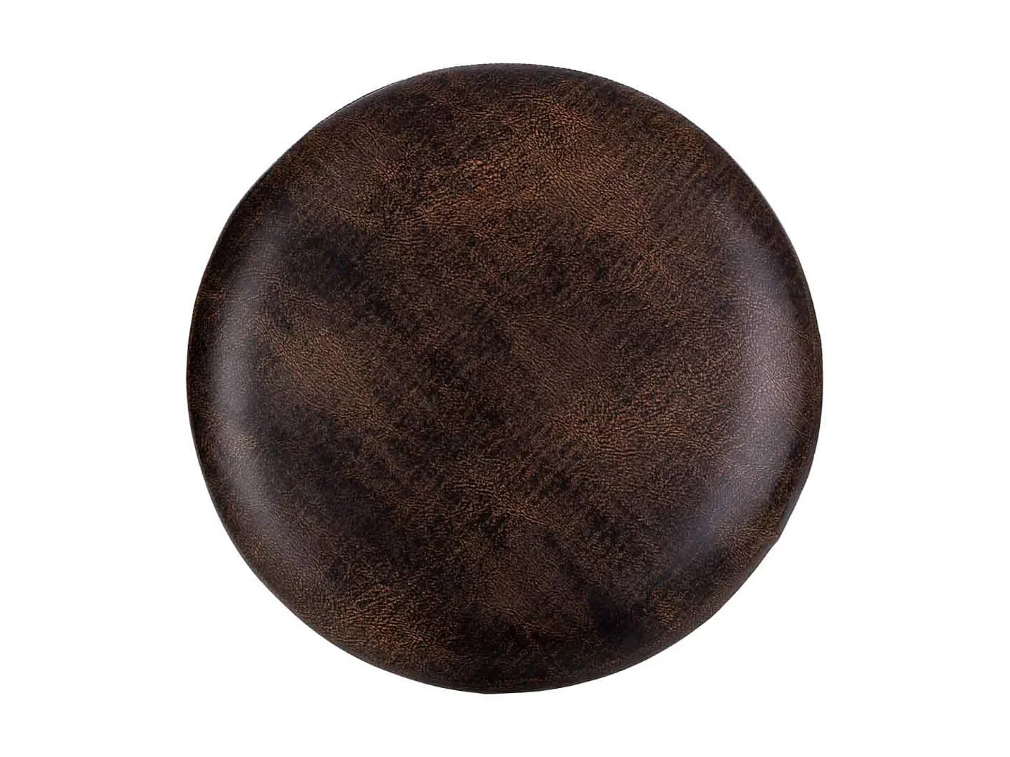 Banqueta de madeira e couro sintético marrom 40x40x13/29