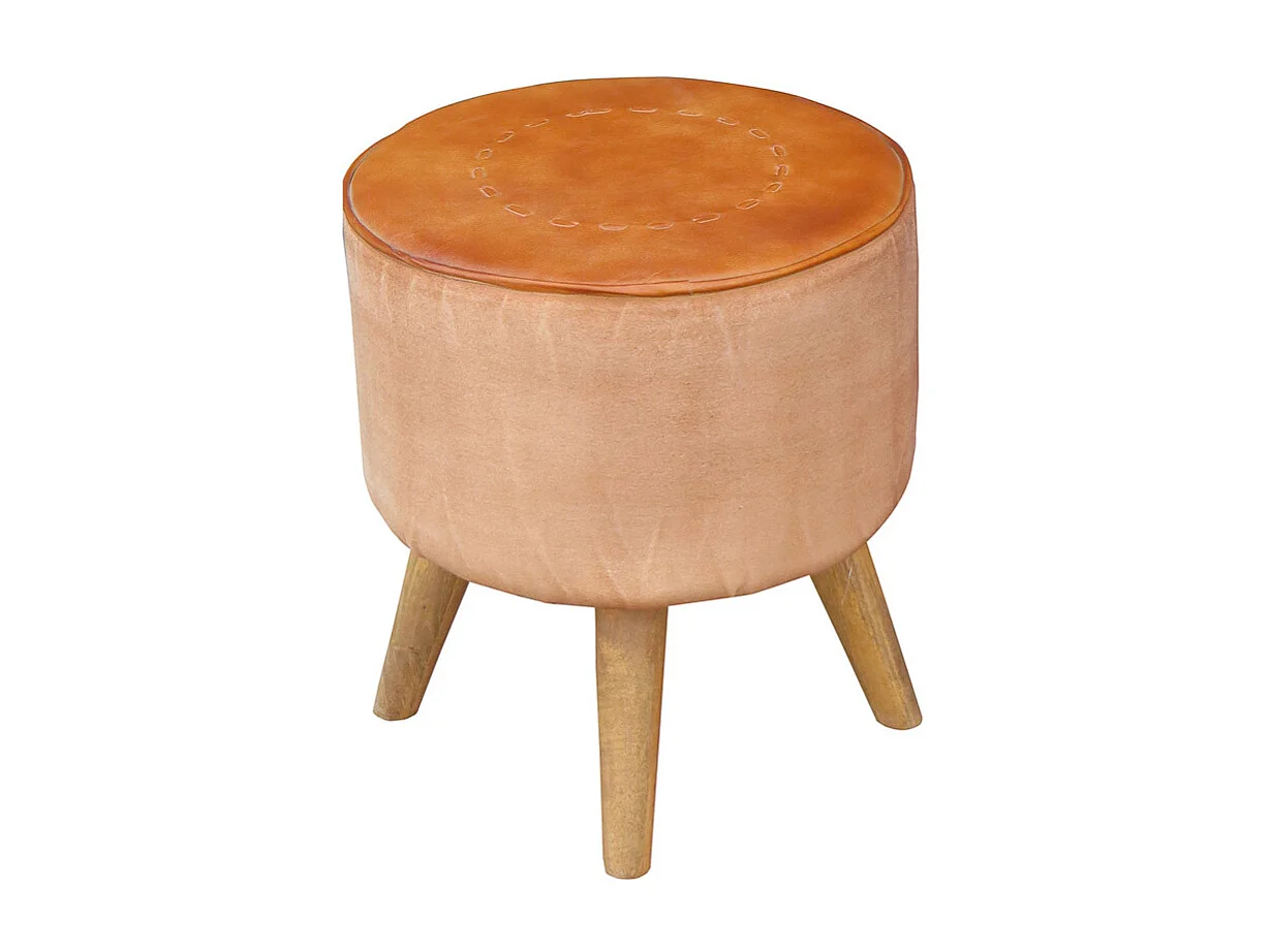 Brauner gepolsterter Hocker 38x38x42h cm