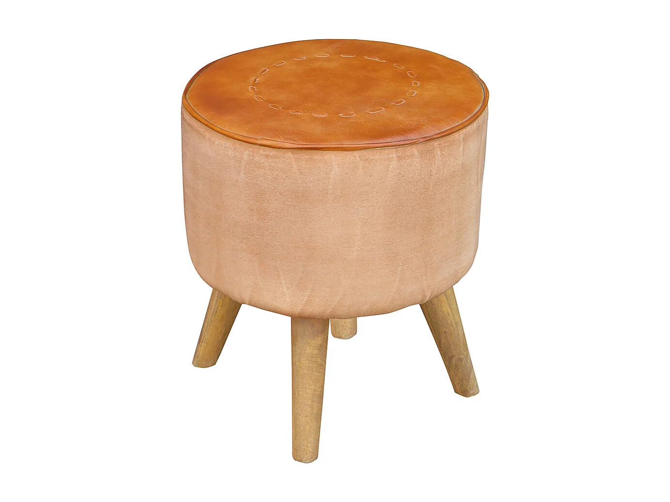 Brauner gepolsterter Hocker 38x38x42h cm