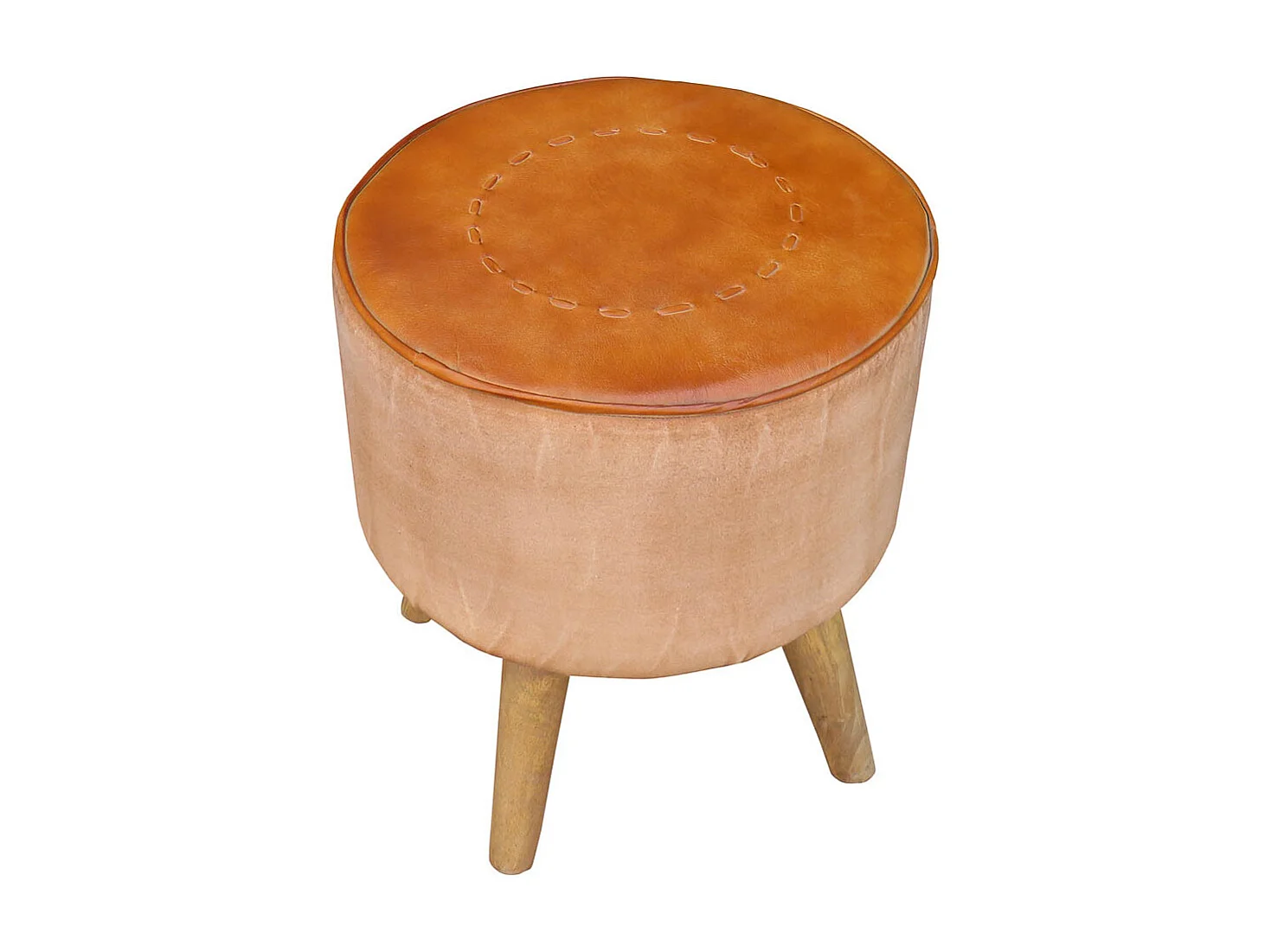 Brauner gepolsterter Hocker 38x38x42h cm