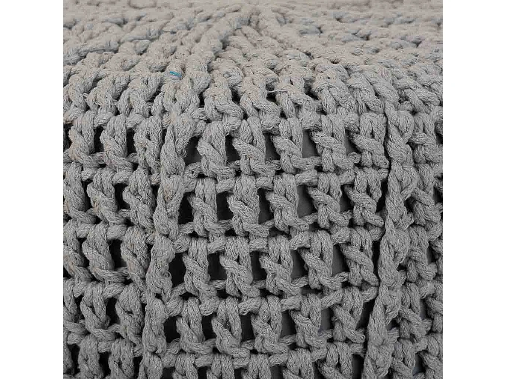 Banqueta cinza de algodão e madeira 32x32x44