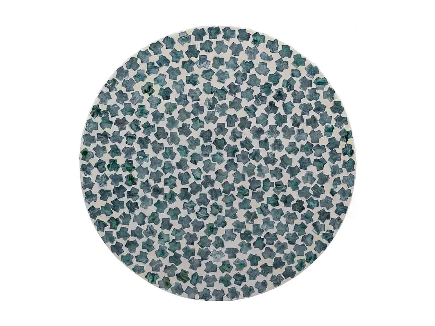 Holzhocker mit blauem Capiz-Finish, 35 x 35 x 50 cm