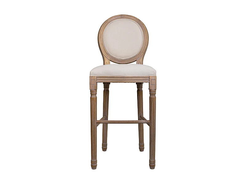 Holzhocker, 52 x 46 x 116 cm, cremefarben