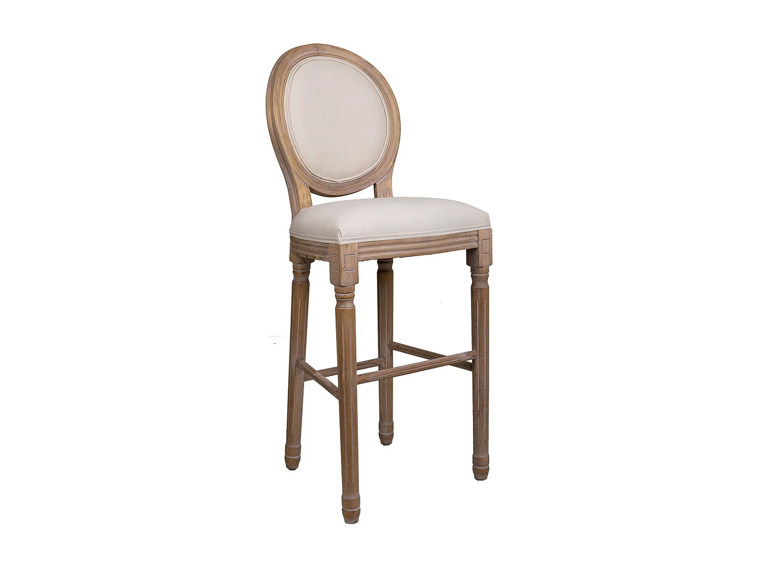 Holzhocker, 52 x 46 x 116 cm, cremefarben