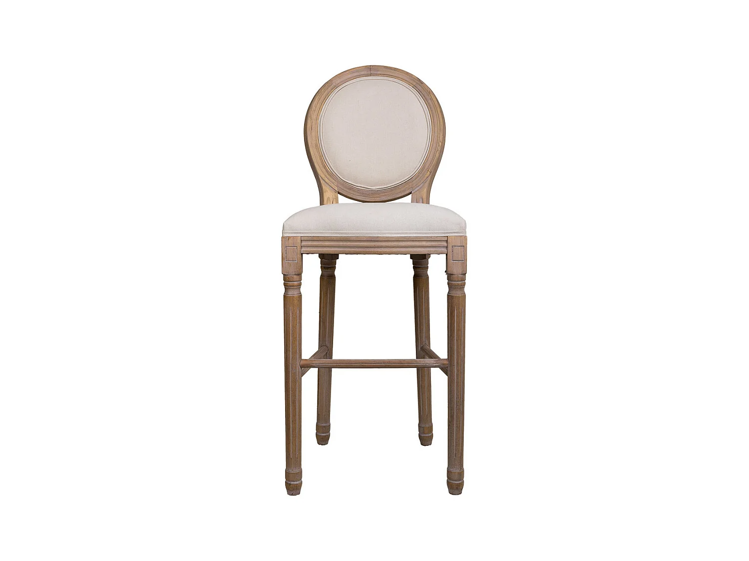 Tabouret en bois couleur crème 52x46x116h