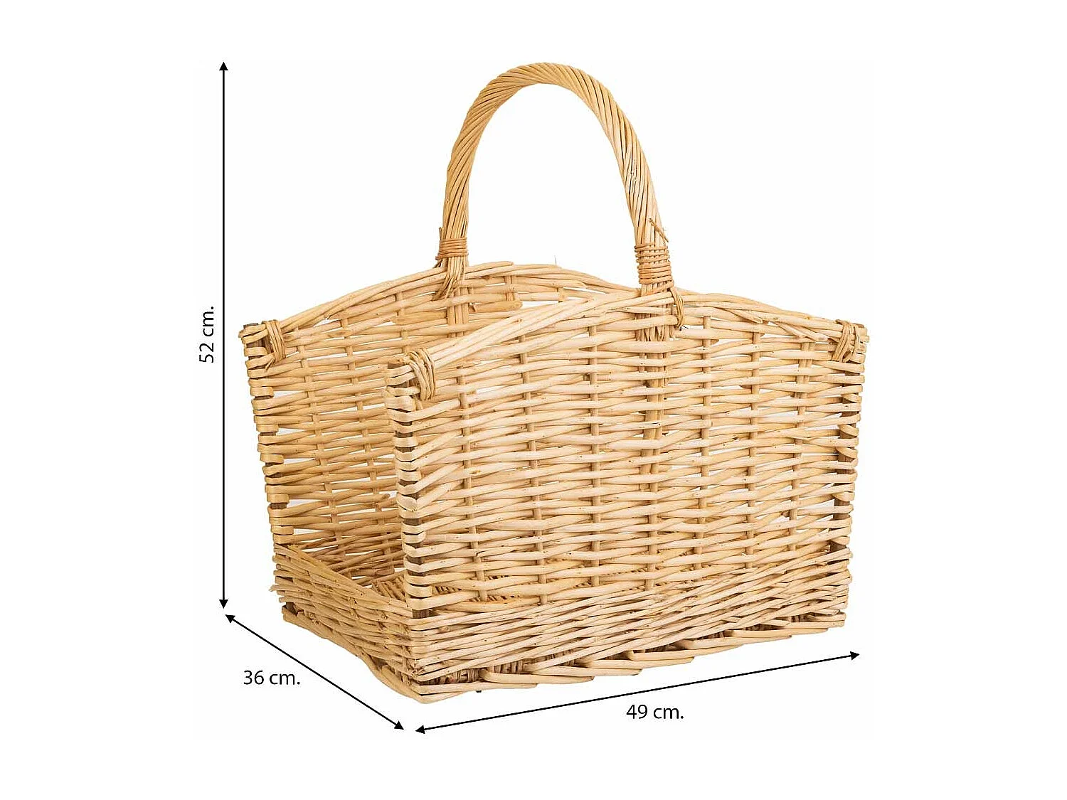 Suporte de Lenha em Vime, 49x36x52A cm