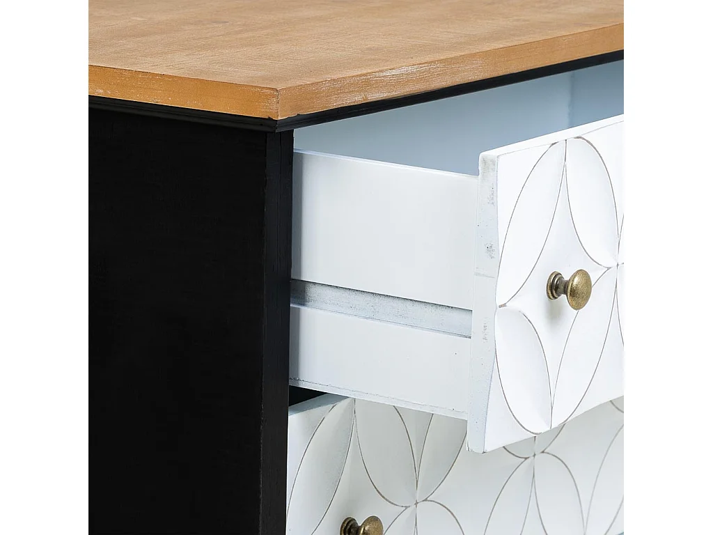 Comò in legno con 3 cassetti 74x38x72