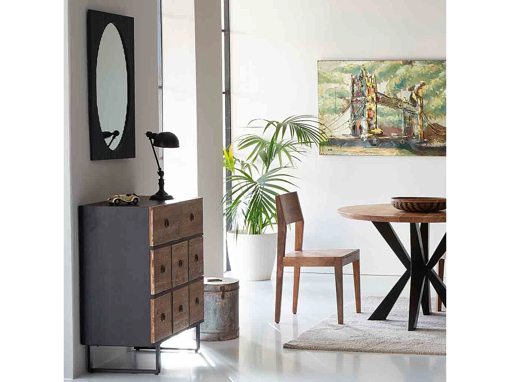 Holzschrank mit 4 schubladen und 2 türen 63x26x100