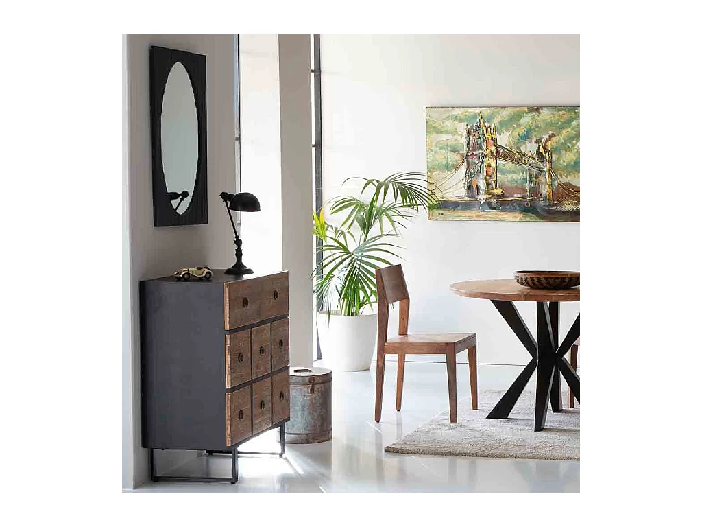 Commode en bois avec 8 tiroirs 76x40x90