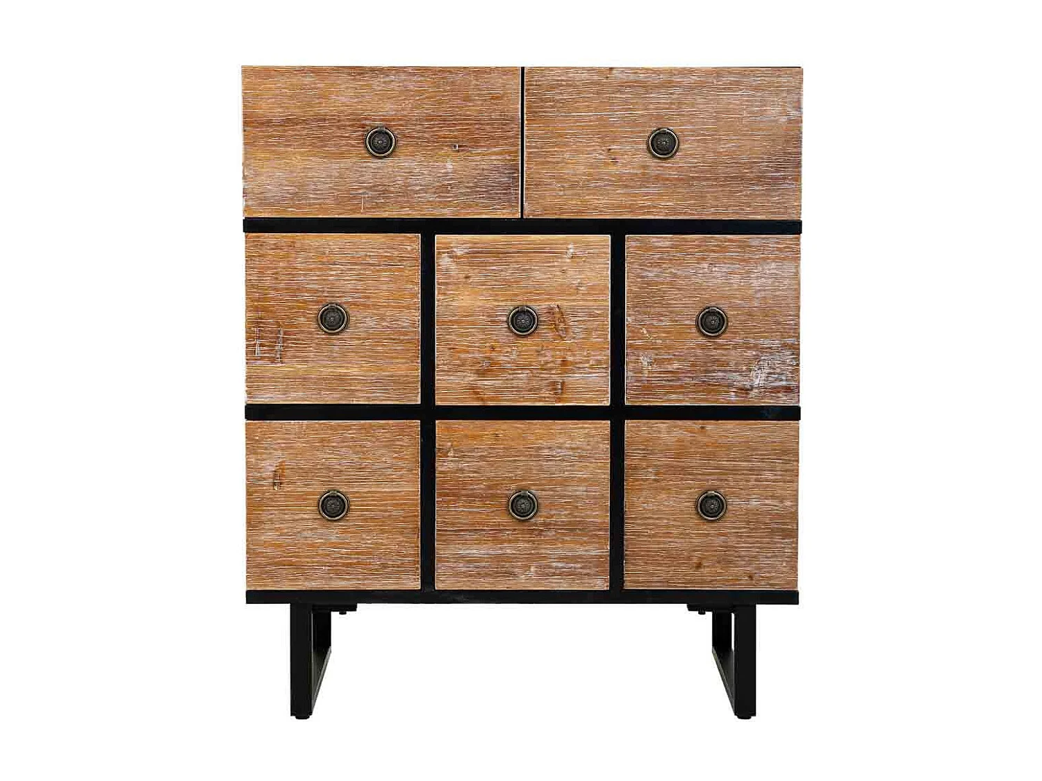 Holzschrank mit 4 schubladen und 2 türen 63x26x100