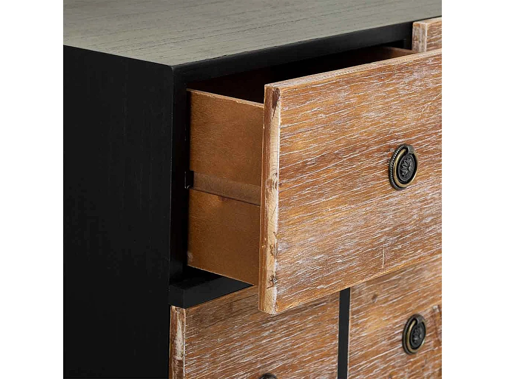 Holzschrank mit 4 schubladen und 2 türen 63x26x100