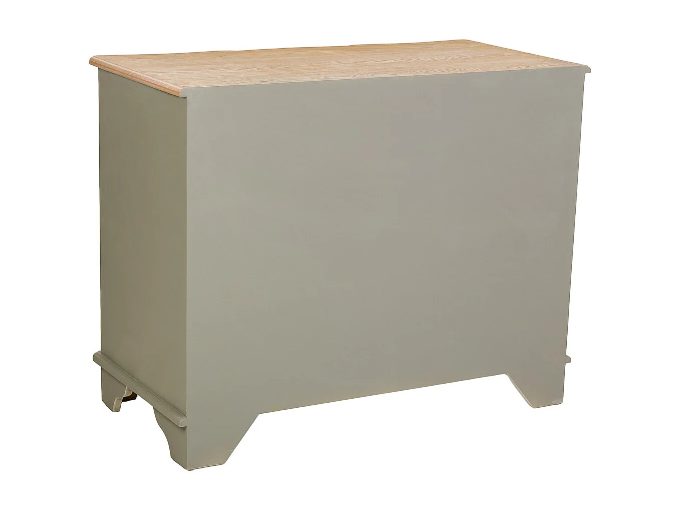 Comoda de madera lacada verde envejecido, 3 cajones 100x50x80