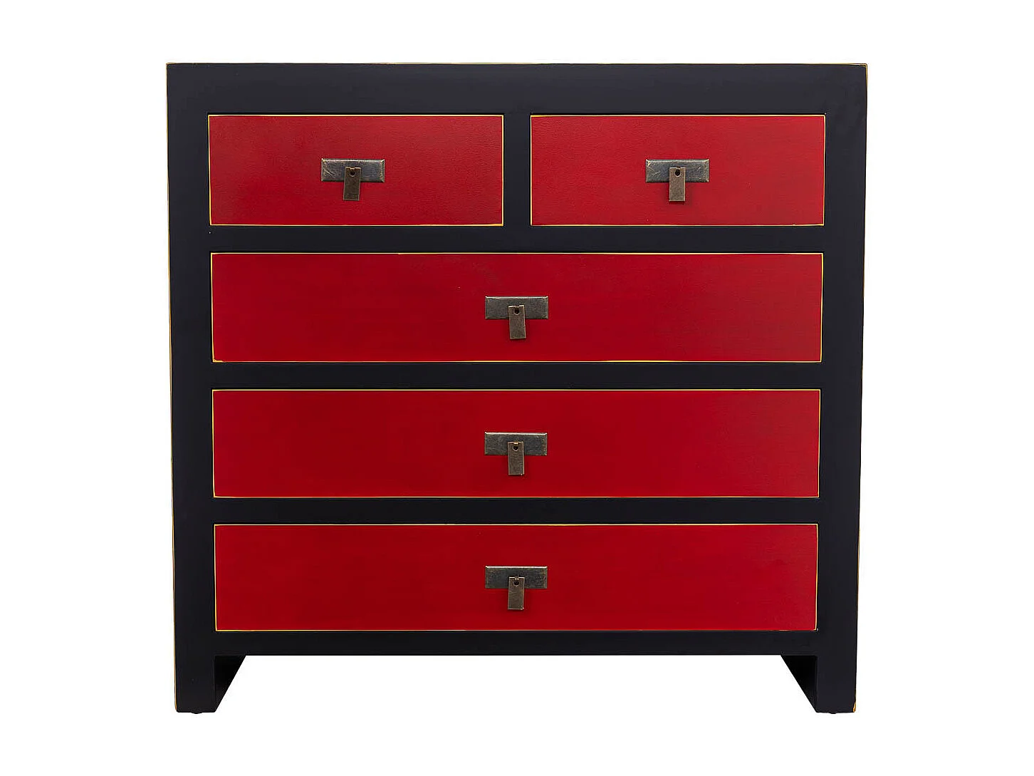 Cómoda de madeira com 5 gavetas 85x35x80h cm