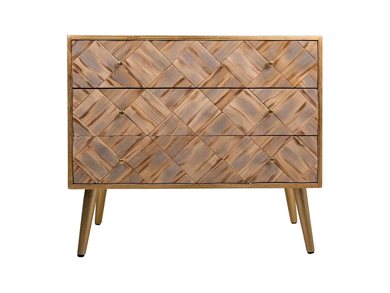 Cassettiera in legno marrone 73x36x65h