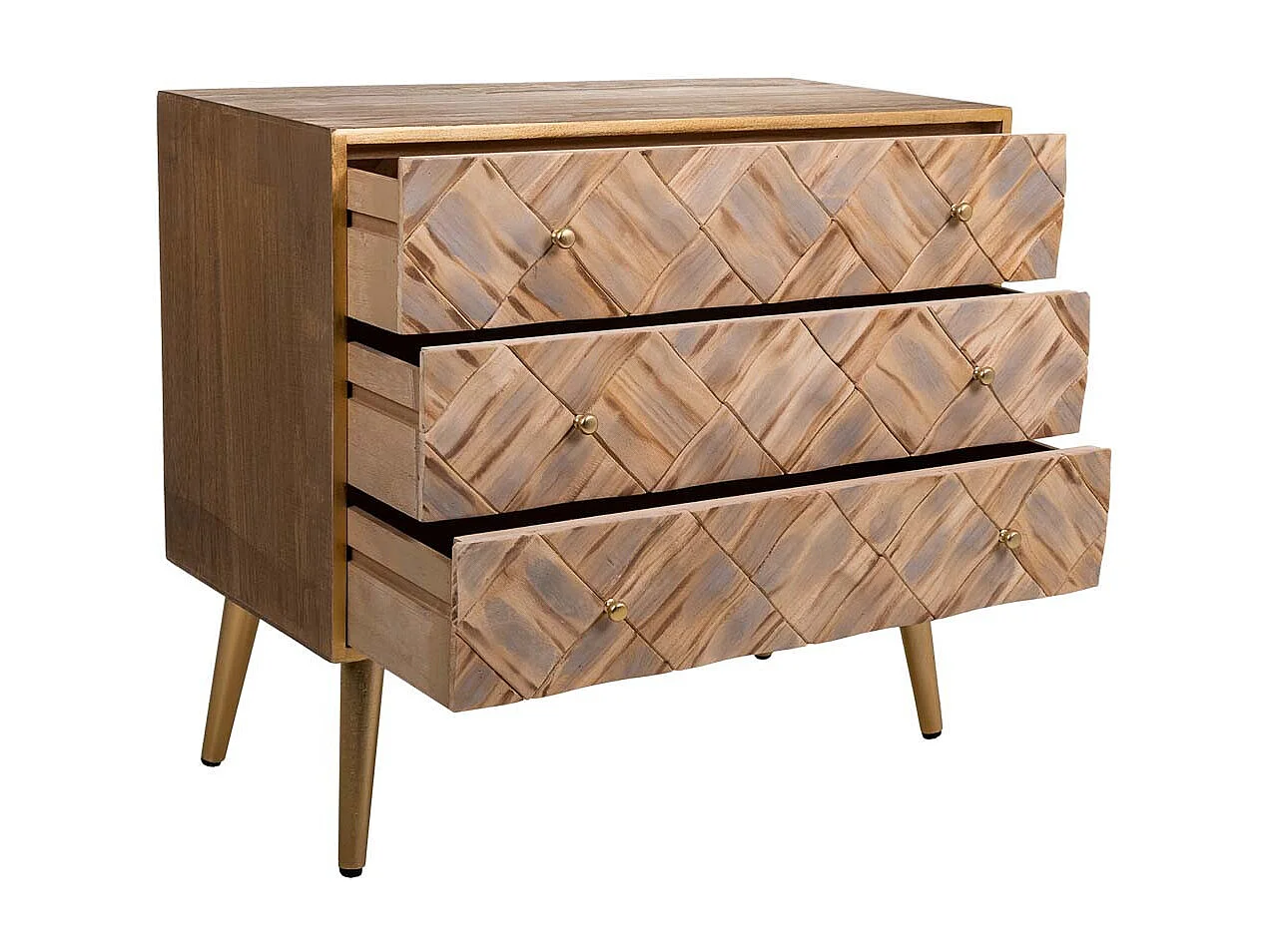 Commode en bois marron 73x36x65h