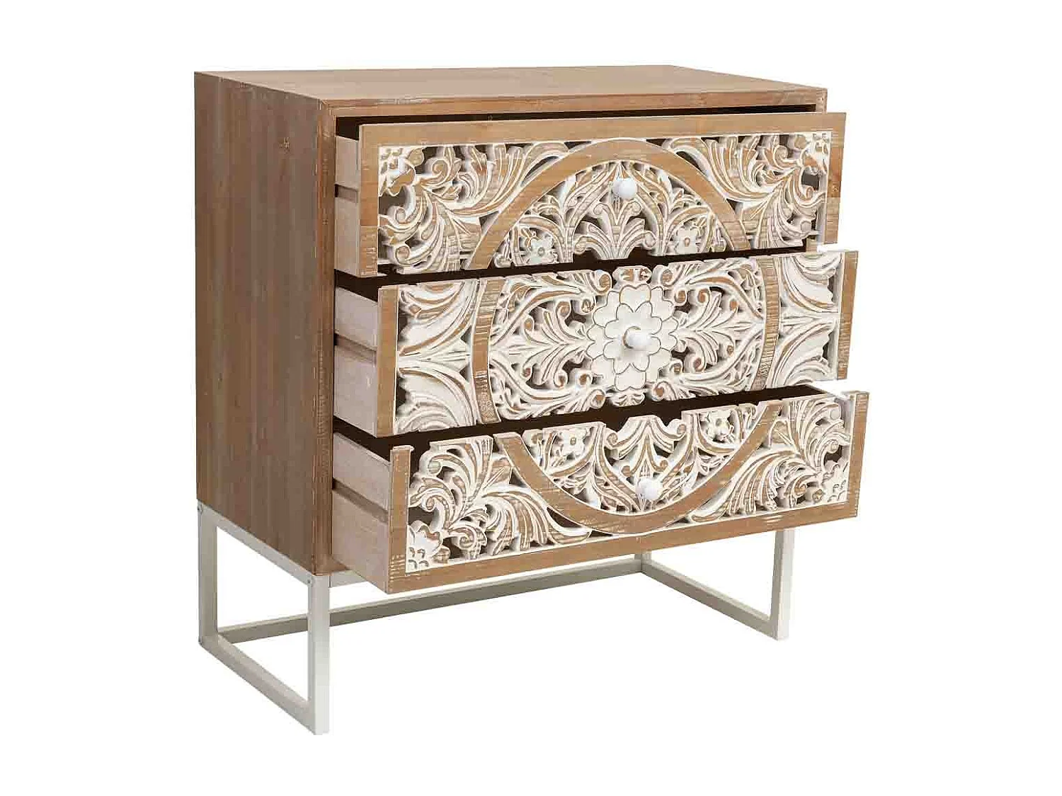 Weißer Holzkommode 45x35x105