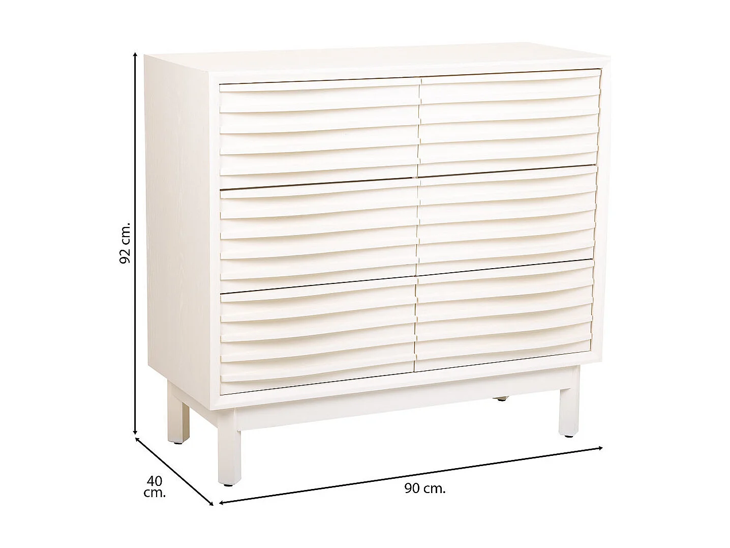 Holzkommode mit 6 Schubladen 90x40x92