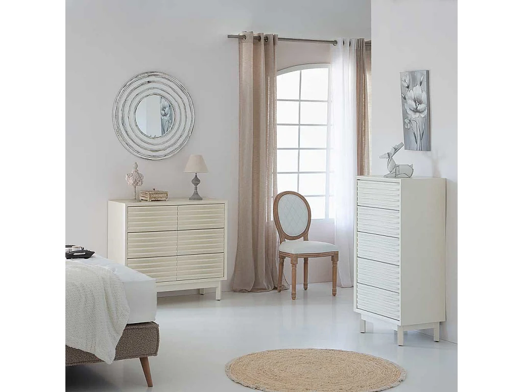 Comò in legno con 6 cassetti 90x40x92