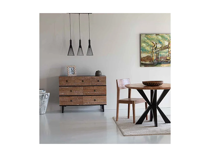 Commode en bois avec 7 tiroirs 106x40x83