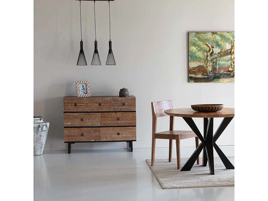 Commode en bois avec 7 tiroirs 106x40x83