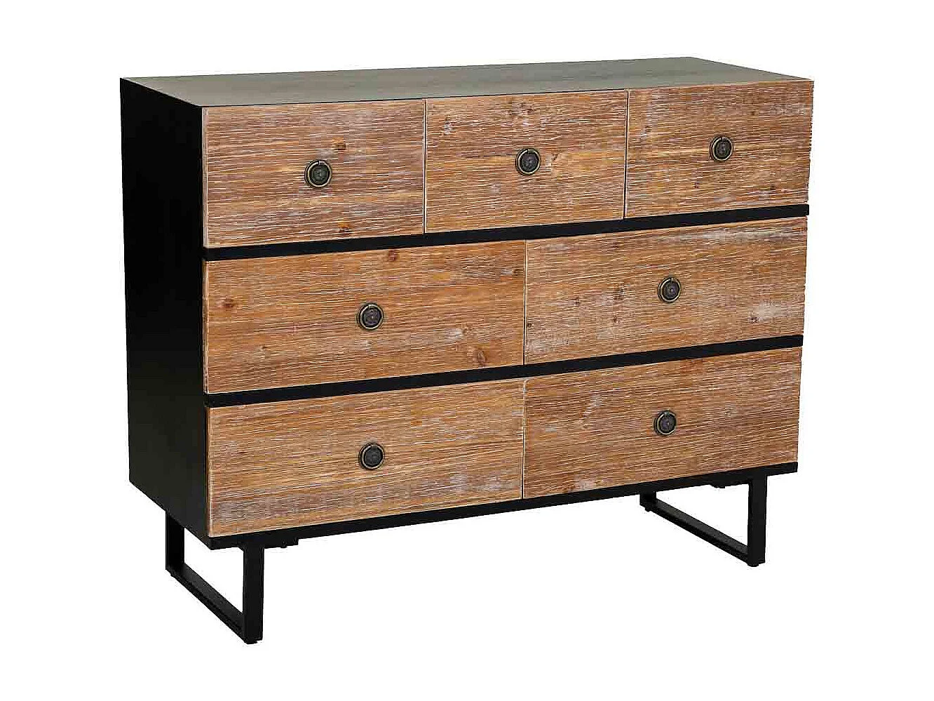 Commode en bois avec 7 tiroirs 106x40x83