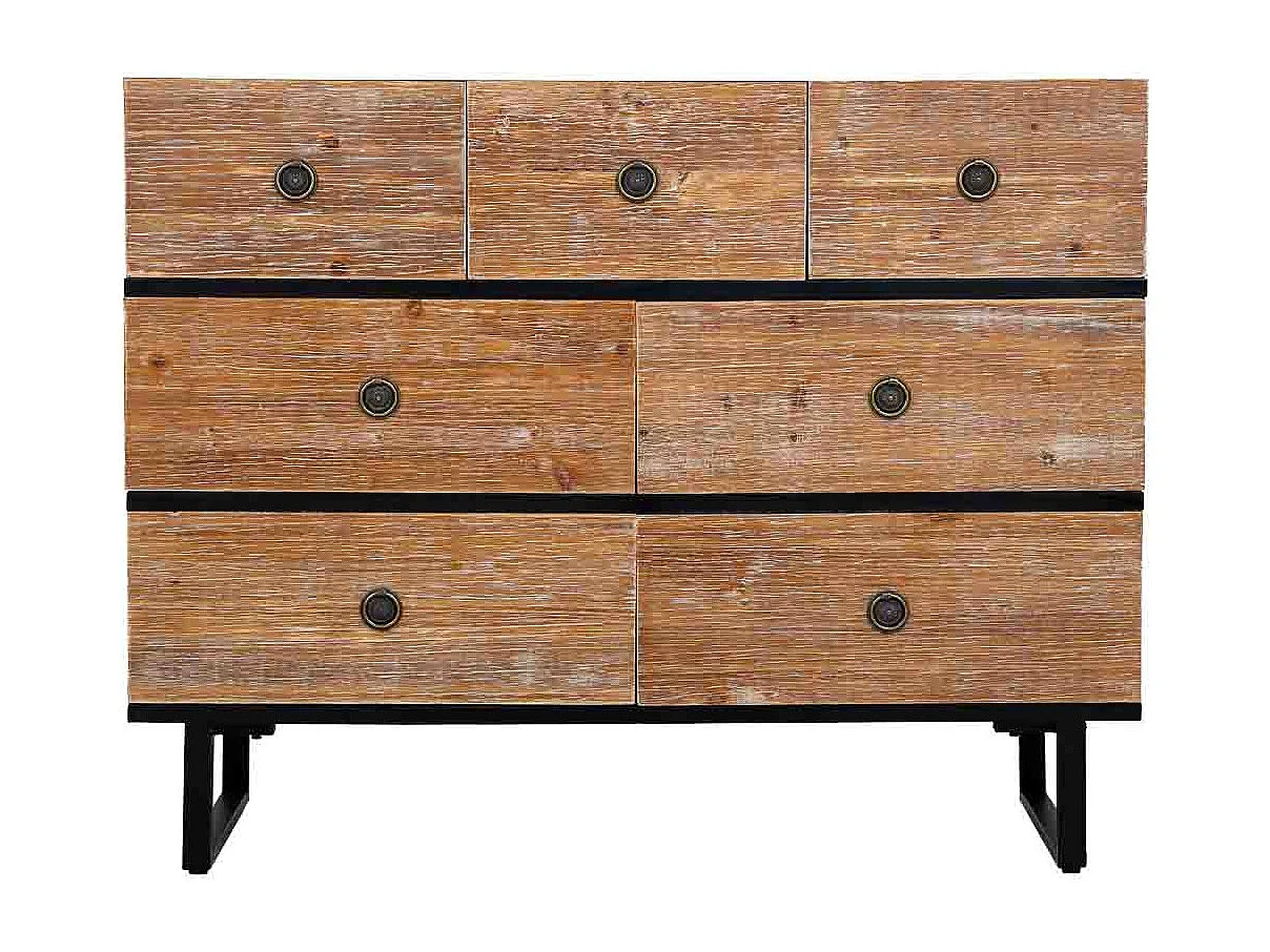 Commode en bois avec 7 tiroirs 106x40x83