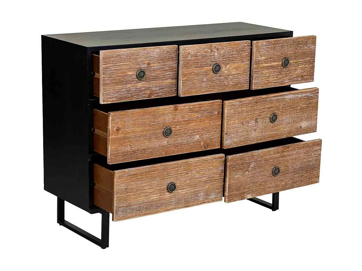 Commode en bois avec 7 tiroirs 106x40x83