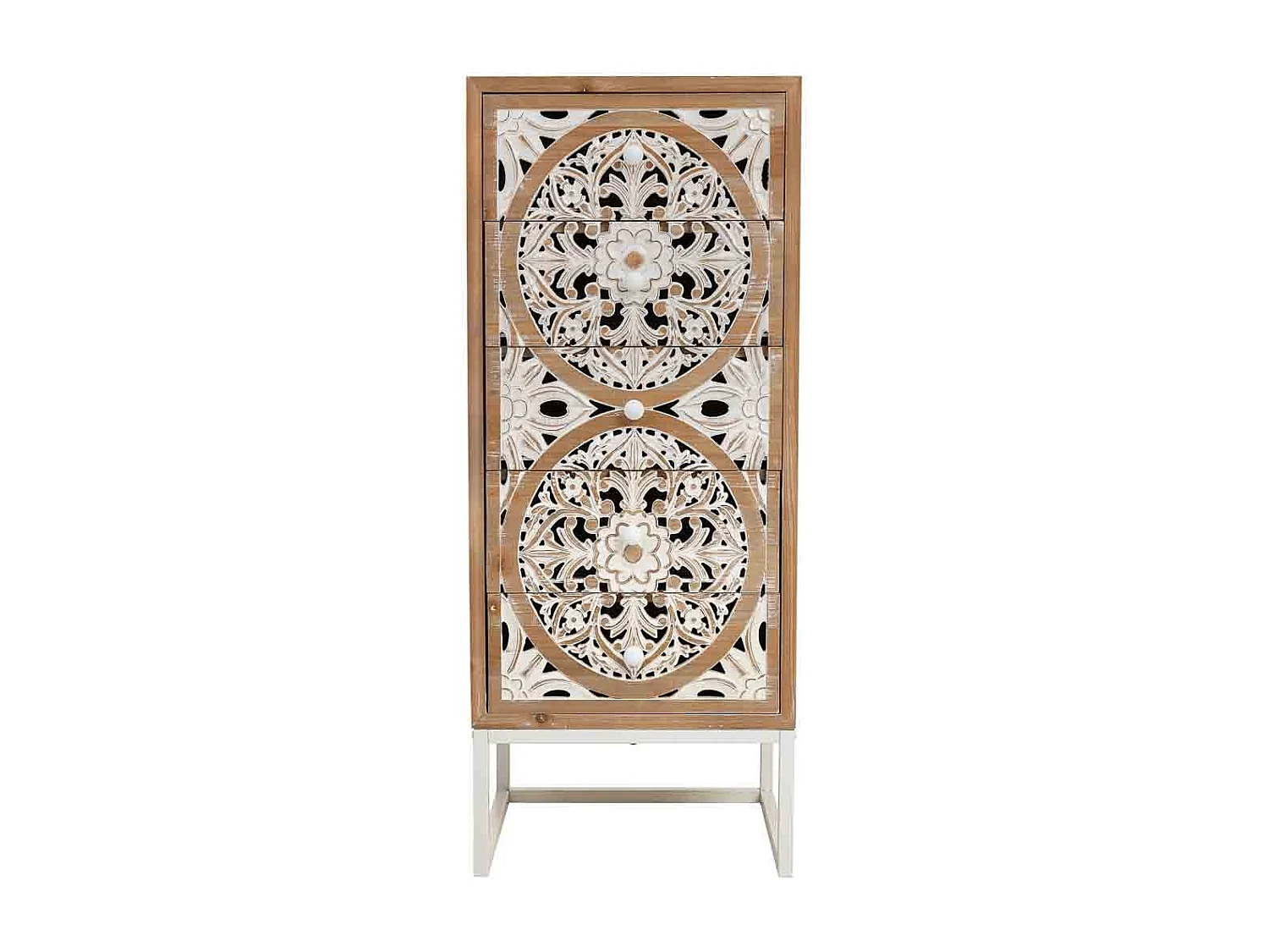 Chiffonnier bois blanc 45x35x105h cm