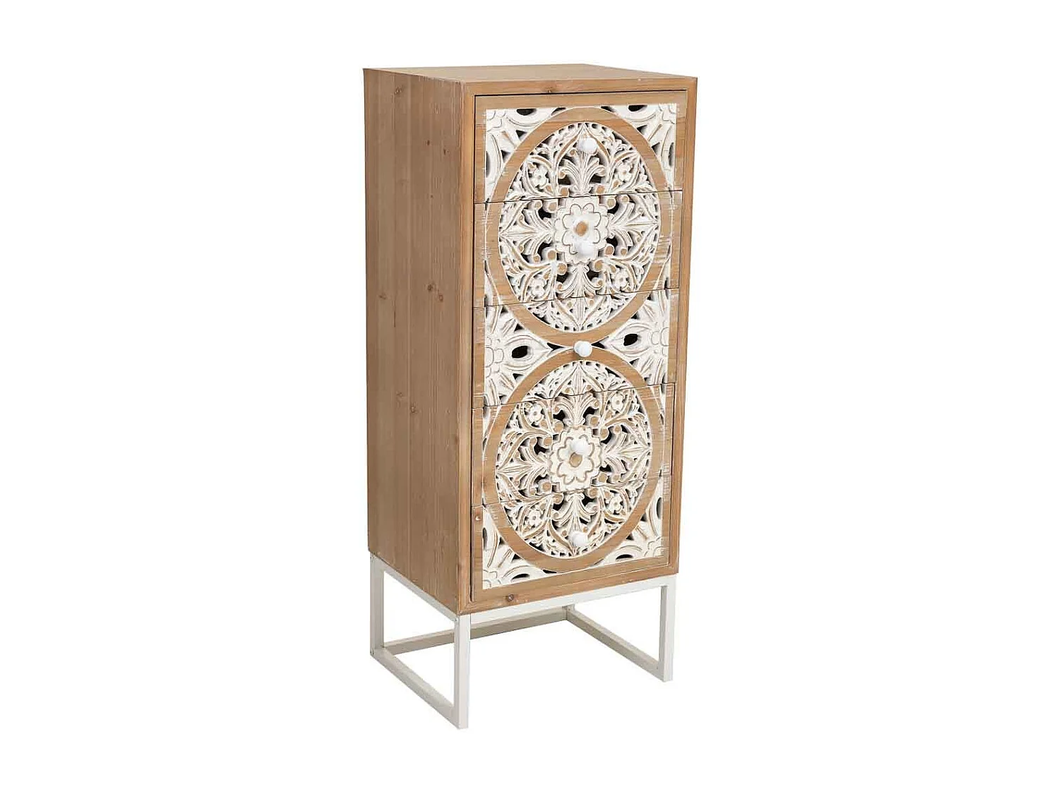 Chiffonnier bois blanc 45x35x105h cm