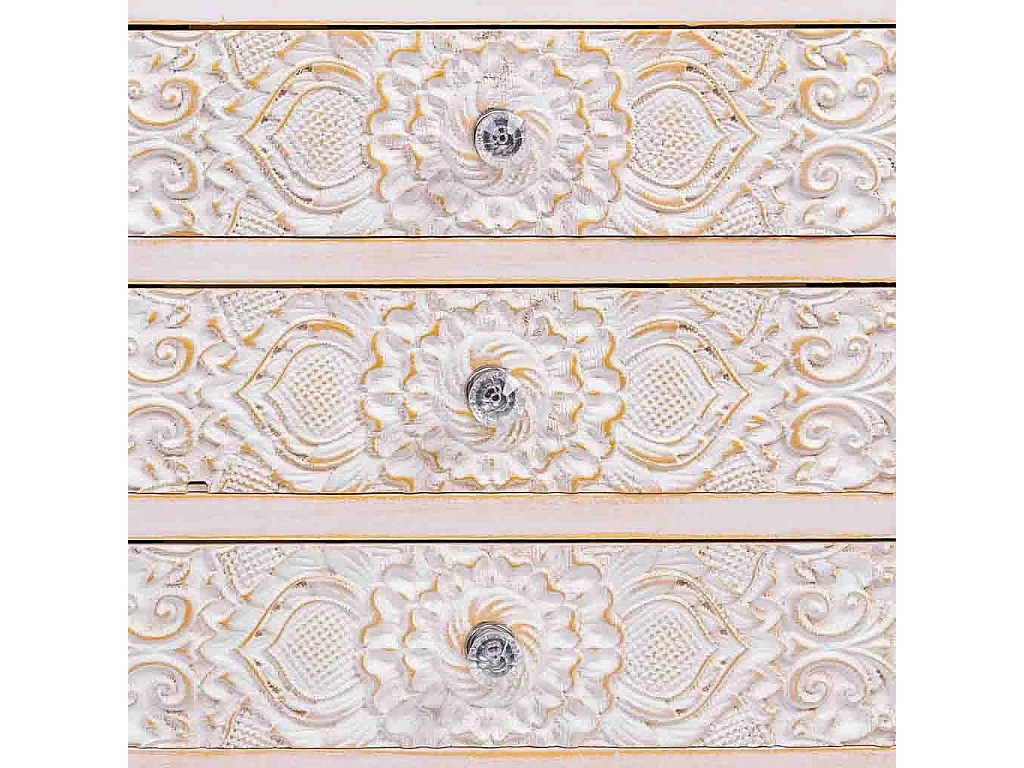 Cómoda de madeira com 6 gavetas 91x28,5x51,5