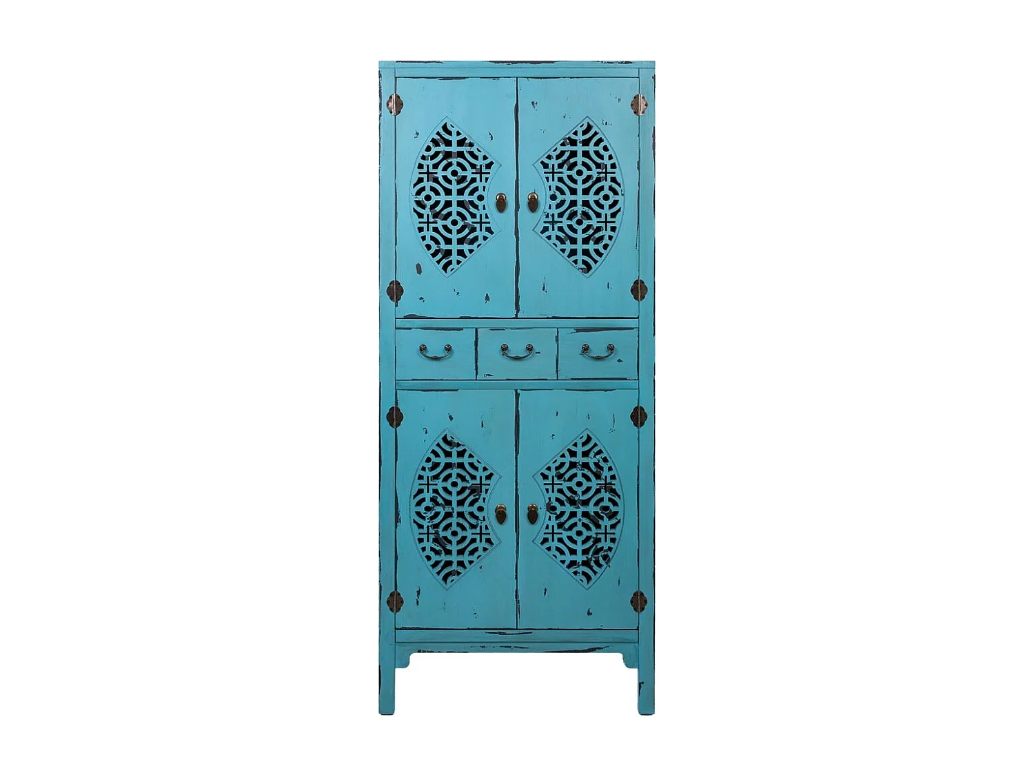 Armoire en bois bleu 70x40x170h