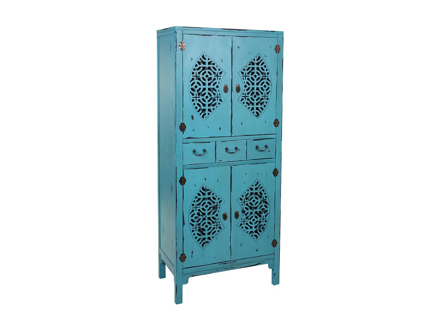 Armoire en bois bleu 70x40x170h