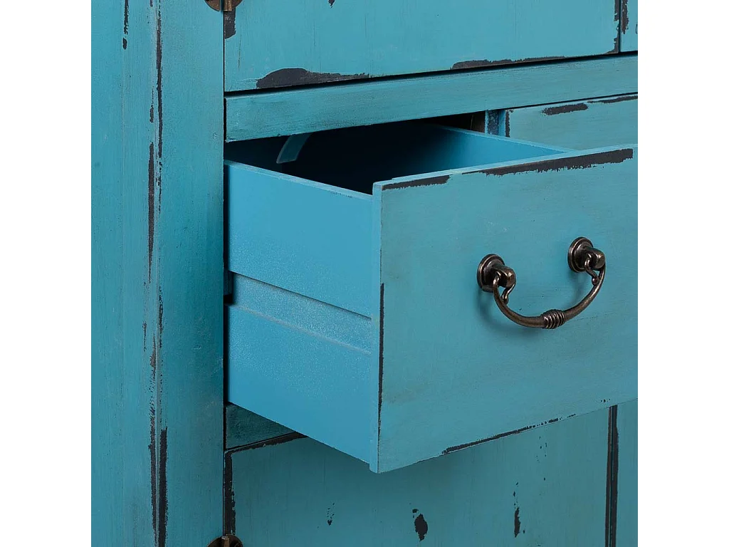 Armoire en bois bleu 70x40x170h