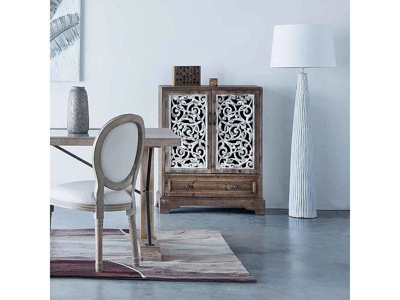 Armoire en bois et métal marron 83x38x102h