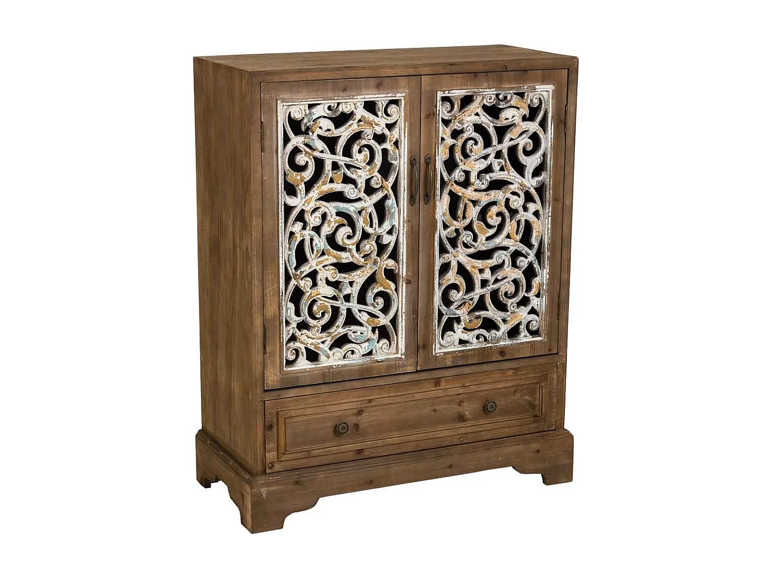 Armadio in legno e metallo marrone 83x38x102h