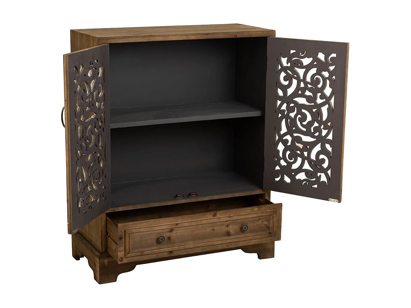 Armadio in legno e metallo marrone 83x38x102h