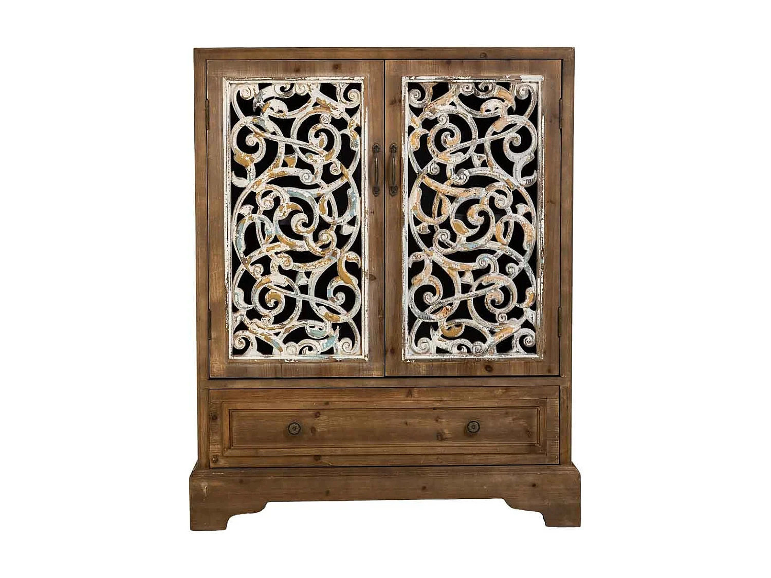 Armadio in legno e metallo marrone 83x38x102h