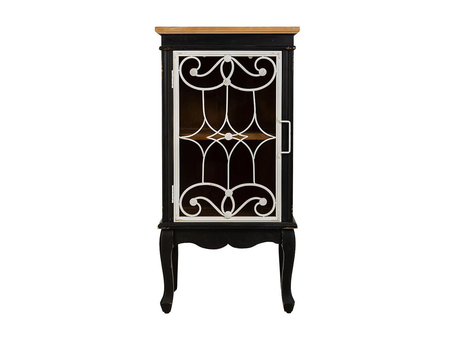 Vitrine en bois et métal noir 50x36x100.5h