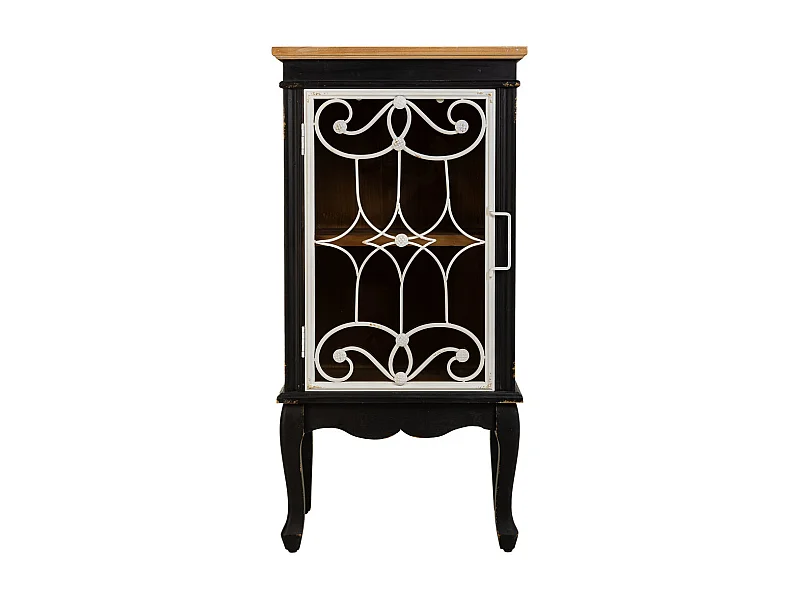 Vitrina de madera y metal negra 50x36x100.5