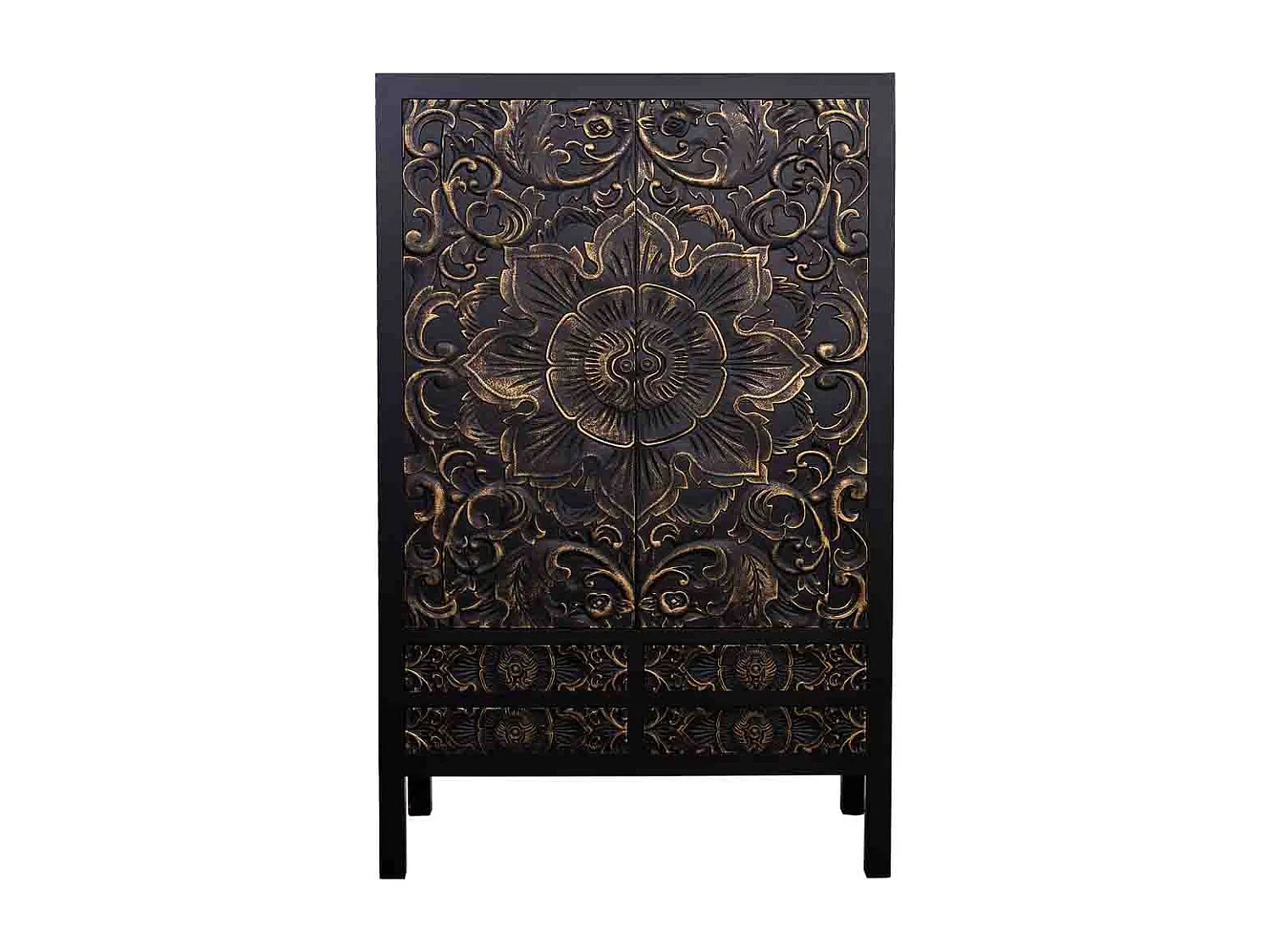 Holzkleiderschrank mit 4 Schubladen und 2 Türen 100x45x160